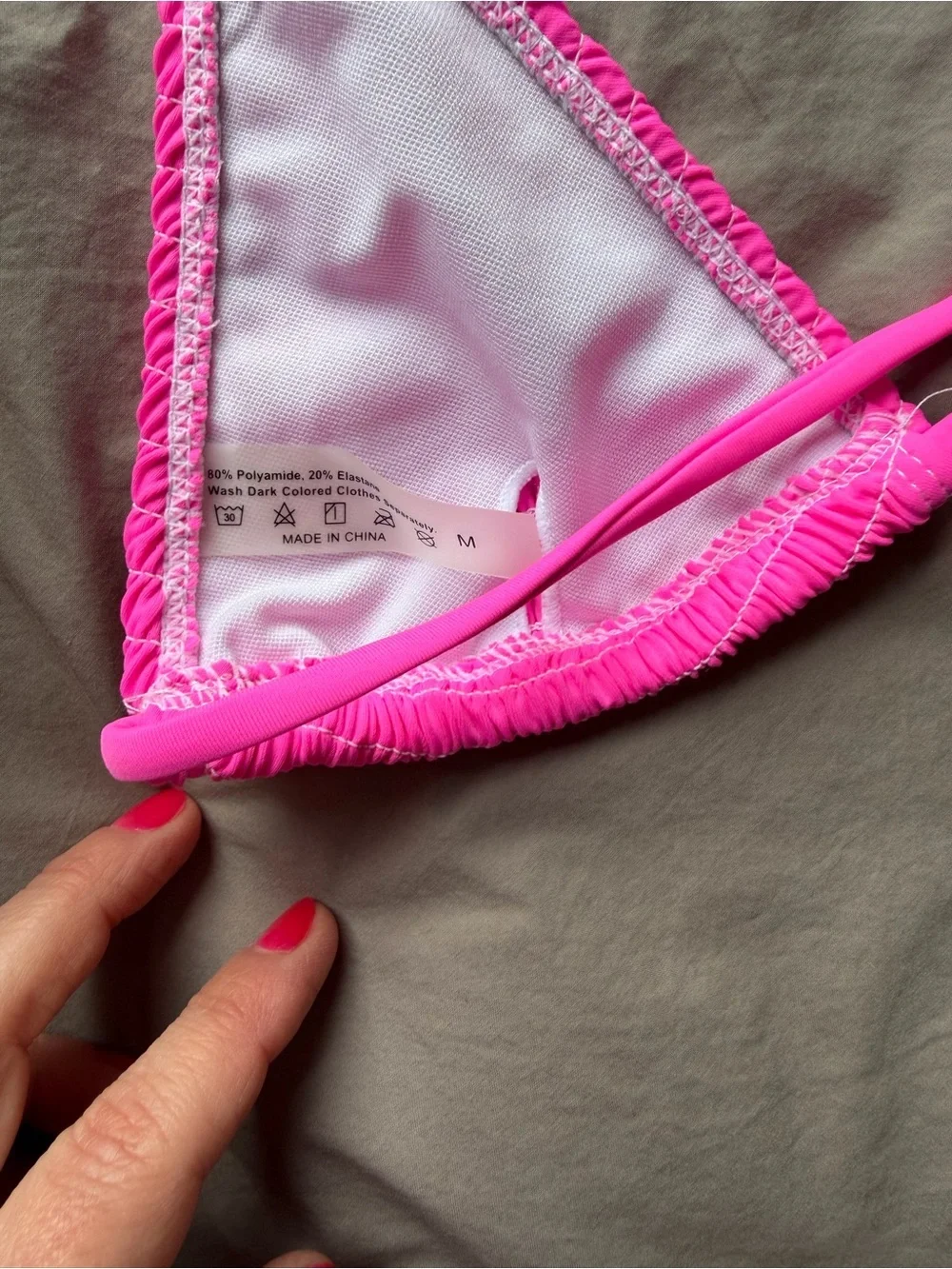 Hot Pink 2 Piece Bikini Set Womens Size M Vacation Summer Beach Tropical